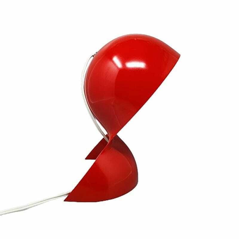 1960s Original Red Dalù Table Lamp By Vico Magistretti For Artemide (Not A Replica)