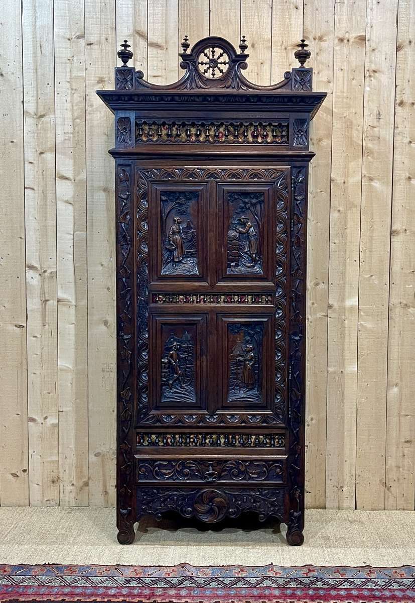 Breton Chestnut Bonnetière From The Early 20th Century photo furniture