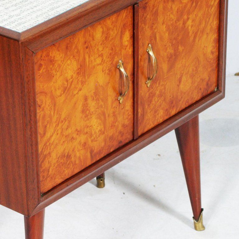 1940s Pair Of Nightstands Paolo Buffa Attributed, Mahogany And Elm Burl Veneered photo 5704.0