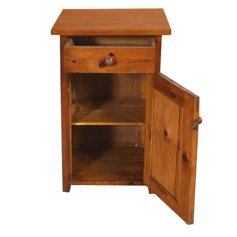 19th Century Country Rustic Nightstand Cabinet Restored Polished To Wax photo for sale