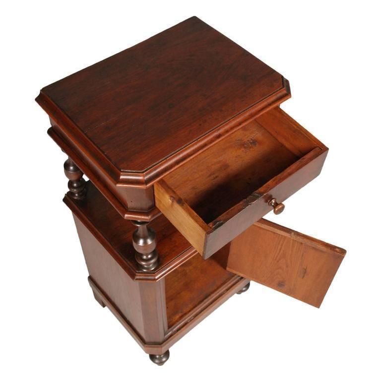 19th Century Italian Nightstand All In Walnut Restored And Finished With Shellac photo furniture