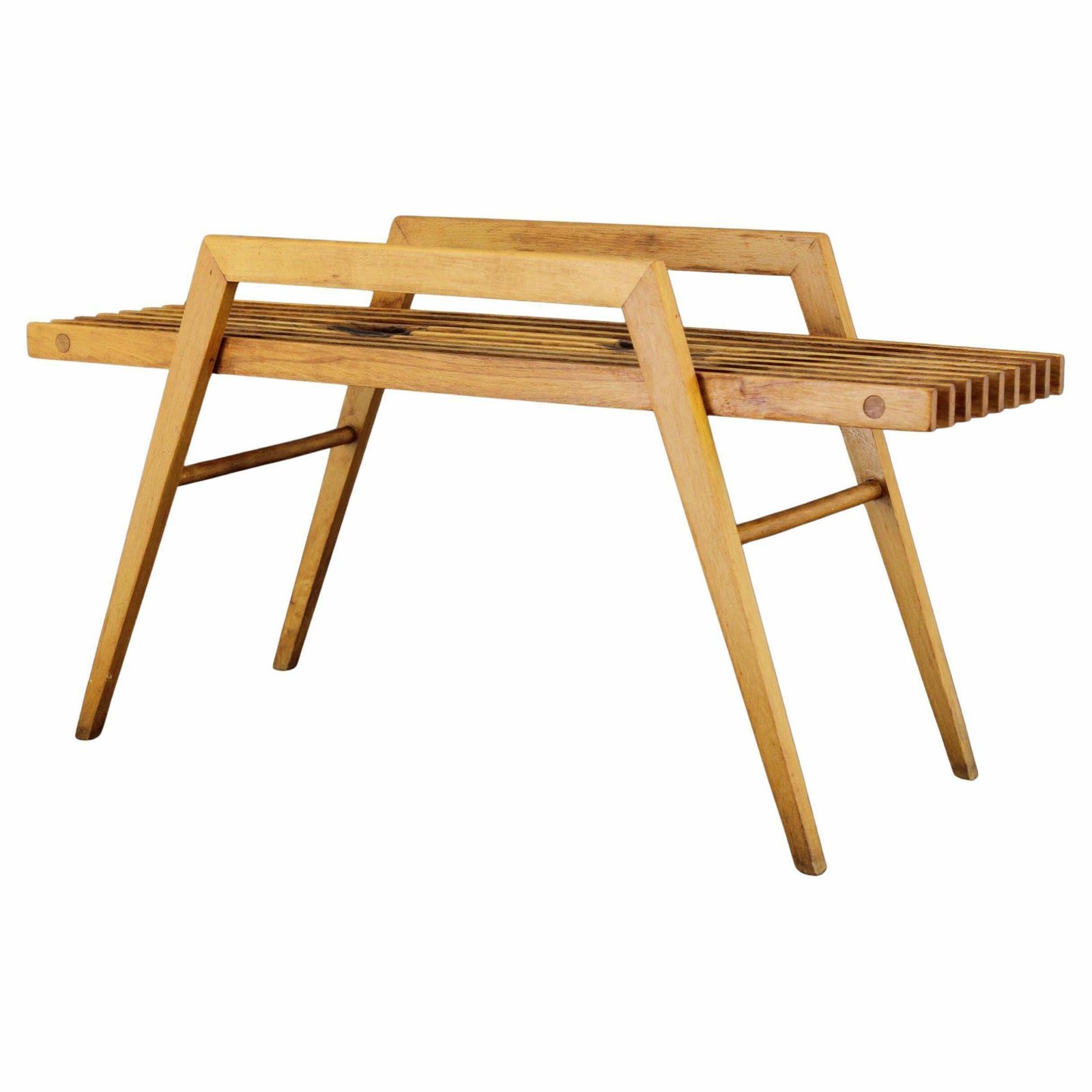 1960s Beech Flower Stand By Uluv, Czechoslovakia