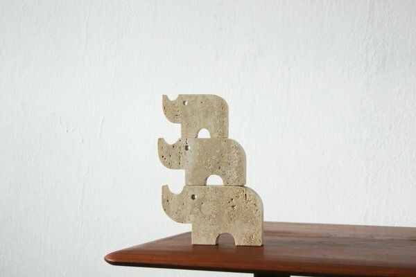 Travertine Animal Sculptures From Fratelli Mannelli, 1970, Set Of 3 photo for sale