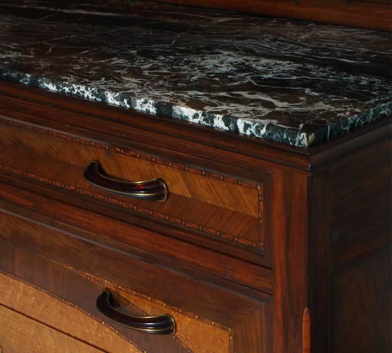 Antique Italian Pair Of Marble Top Bedside Tables And Chest Of Drawers photo Furniture