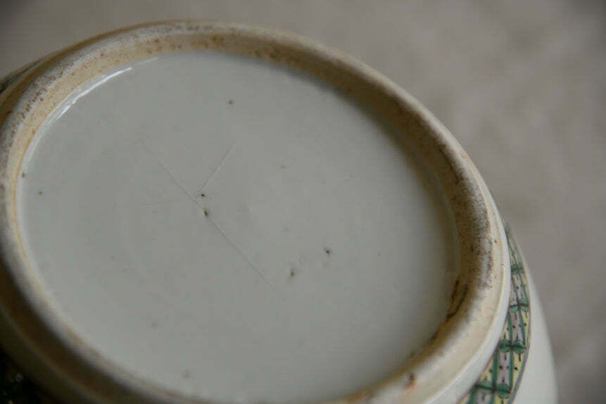 Home Decor Antique Chinese Famille Verte Porcelain Fish Bowl photo