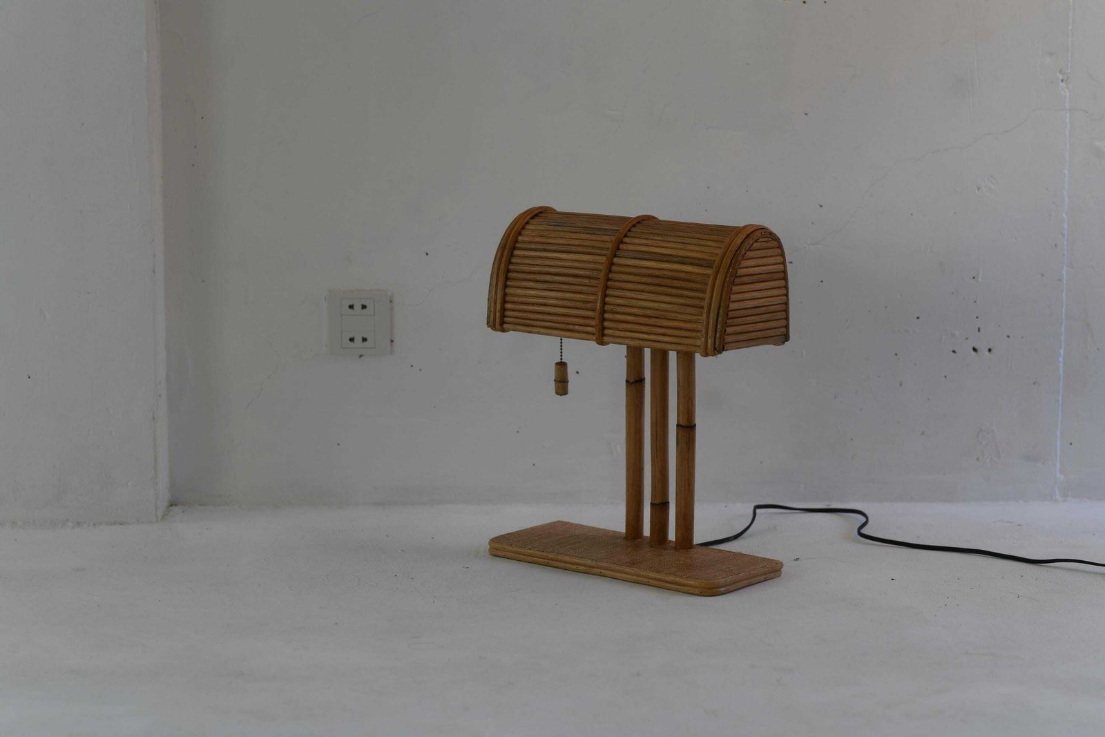 Rattan Modern Bp Desk Lamp, Boho photo for sale
