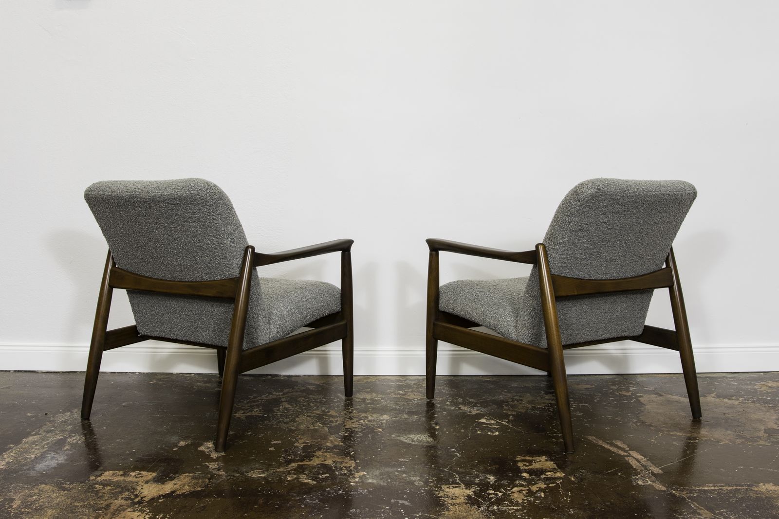 Furniture Pair Of Mid Century Restored Armchairs, Customizable, 1960s photo