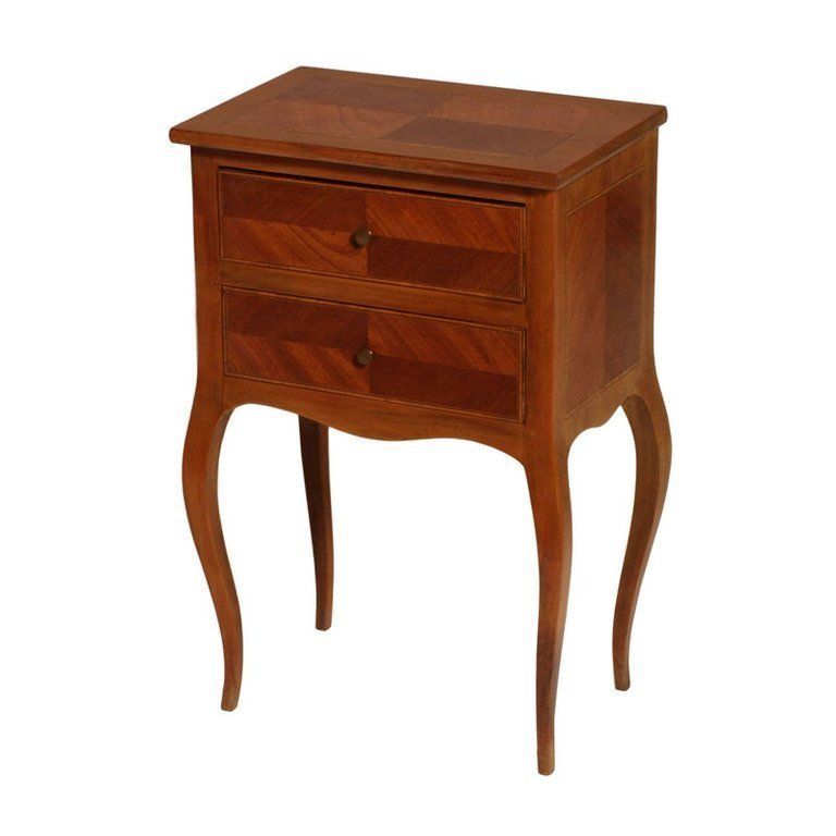 Bovolone 1940s Side Cabinet, Nightstand, In Walnut And Walnut Inlay With Maple