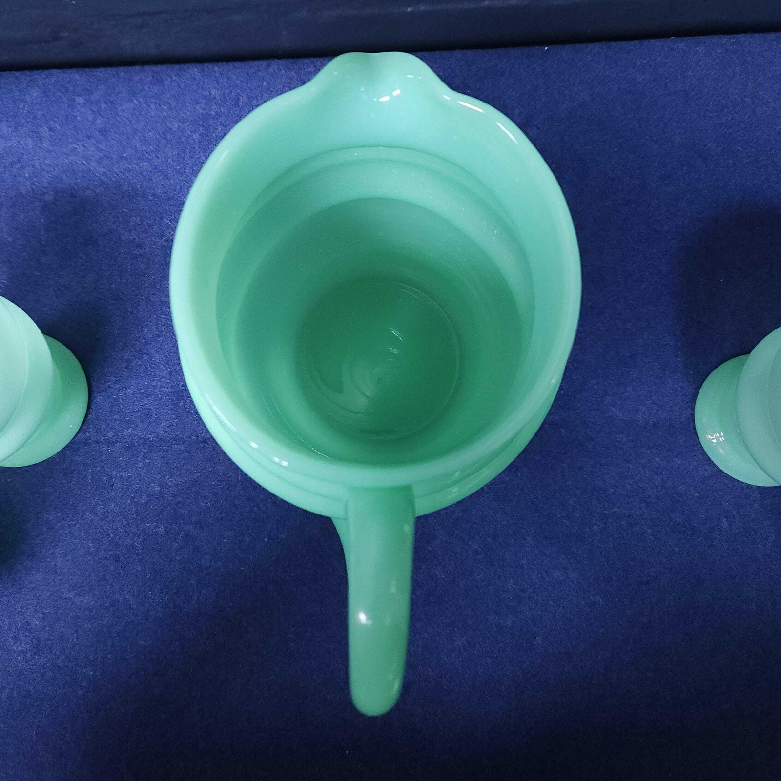Jadeite Opaline Uranium Glass Lemonade Set, Jug And 4 Glasses photo buy