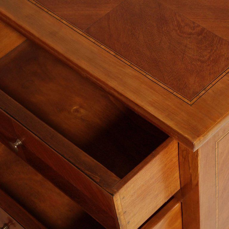 Bovolone 1940s Side Cabinet, Nightstand, In Walnut And Walnut Inlay With Maple photo for sale