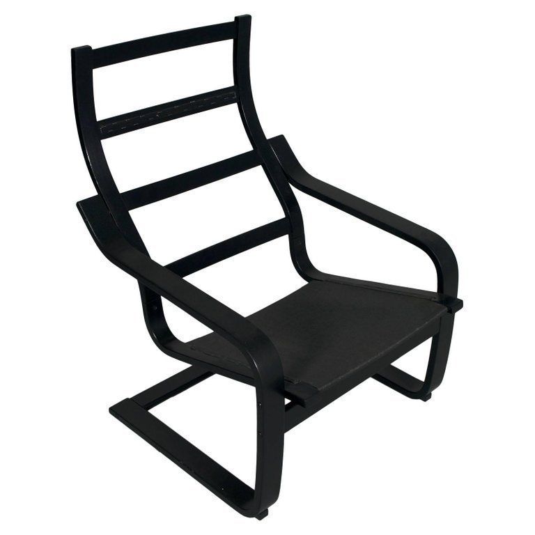 1970s Set Of Leather Cantilever Chairs With Footrest "Poäng By Noboru Nakamura photo Furniture