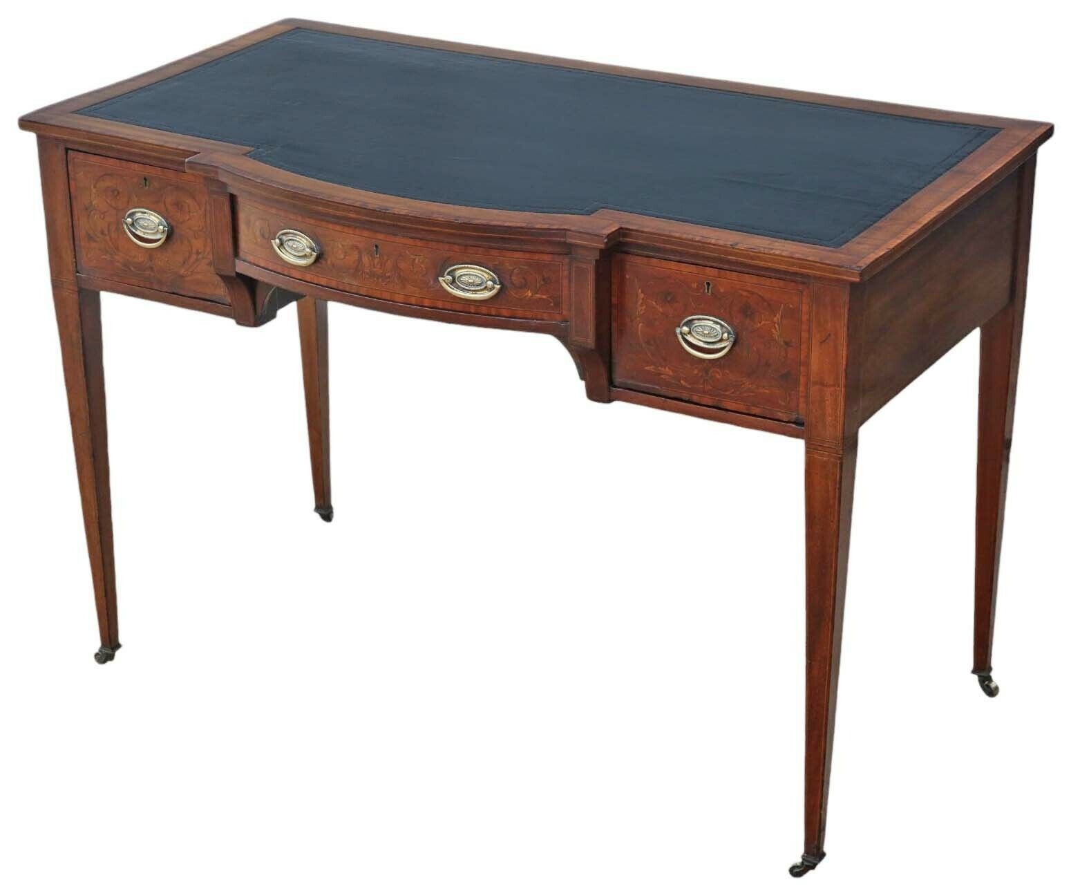 Antique Fine Quality Inlaid Mahogany Writing Dressing Table 19th Century Desk Side