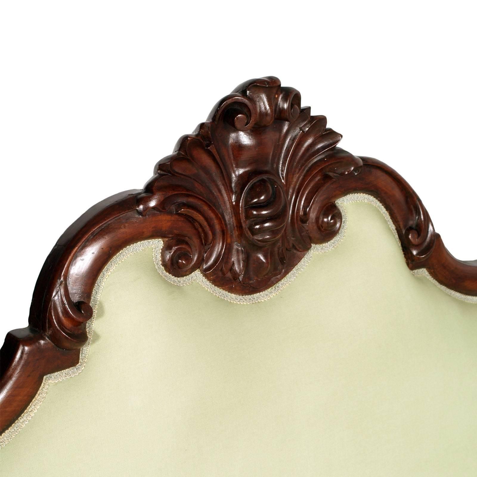 1800s Venetian Sofa Valentino Besarel Attributable, Hand Carved Walnut photo 4352.4