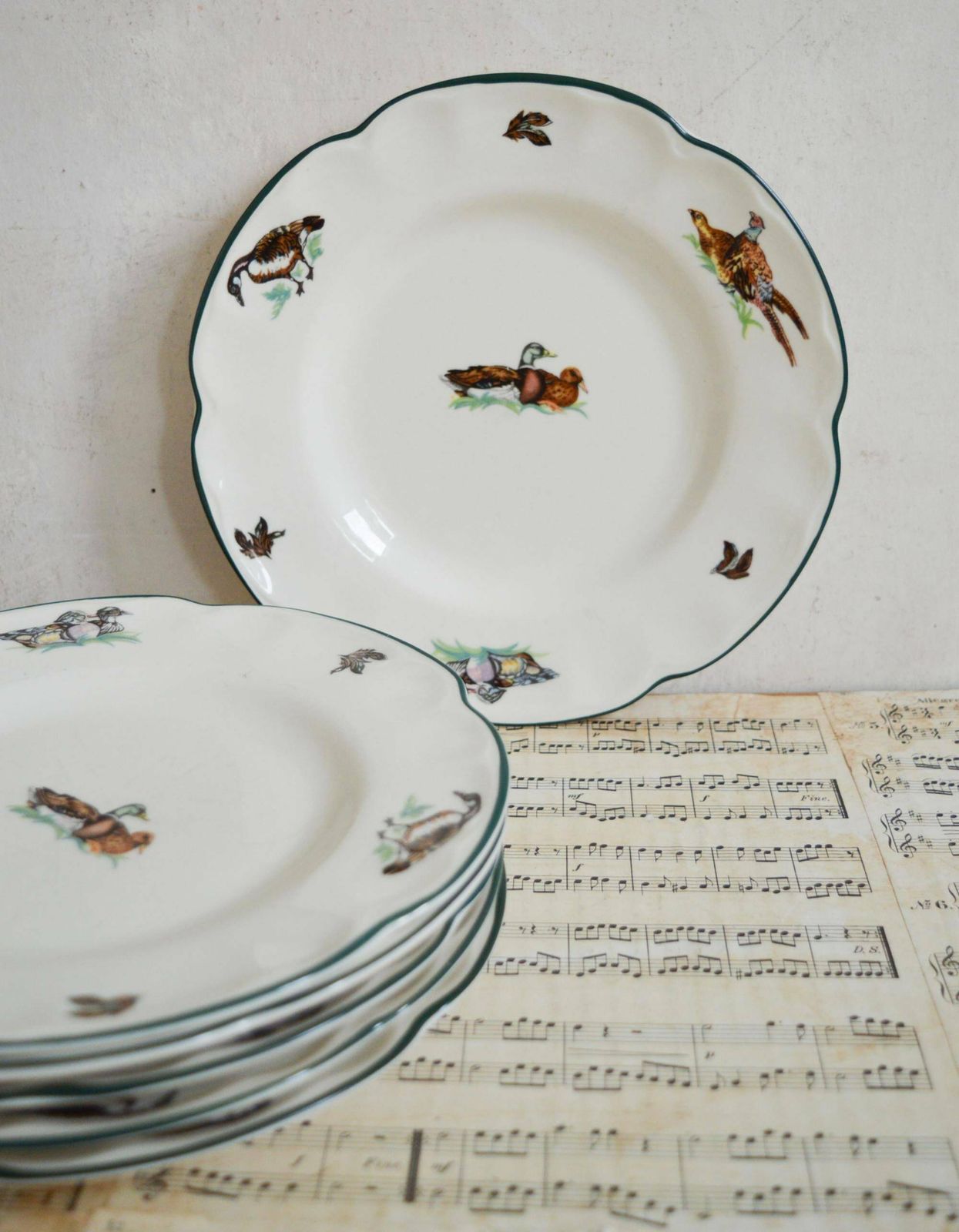 Rare Vintage Johnson Brothers Salad/Dessert Plate, Ducks Pheasants Brookshire Pattern Tableware, Made In England 8.7"/22cm