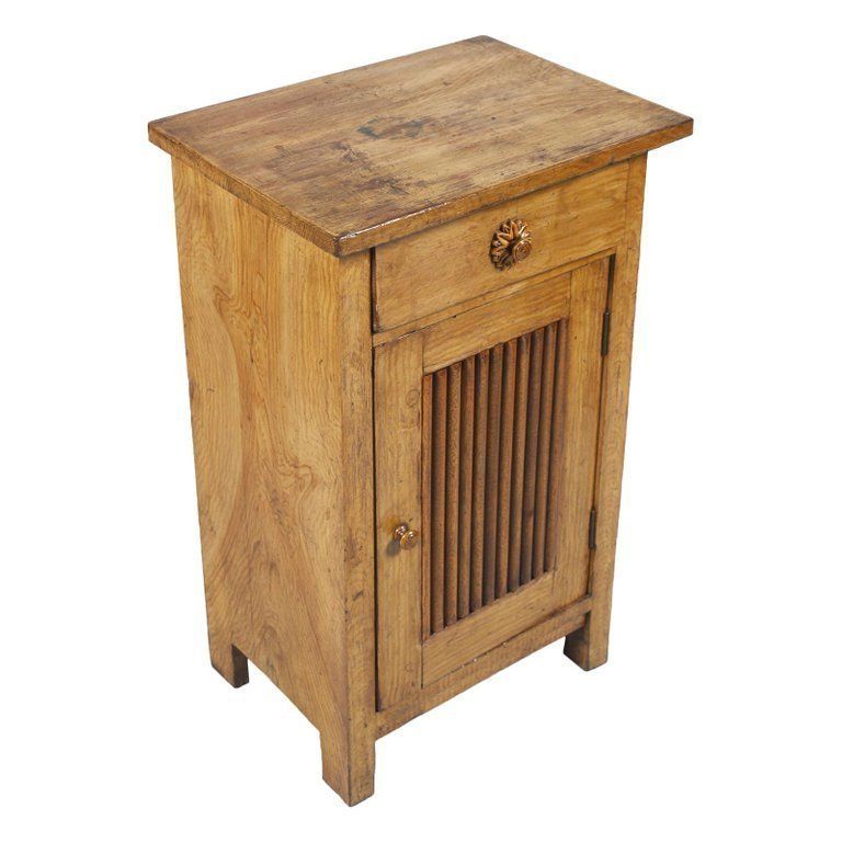 Early 20th Century Art Nouveau Country Nightstand Cabinet Restored Wax Polished