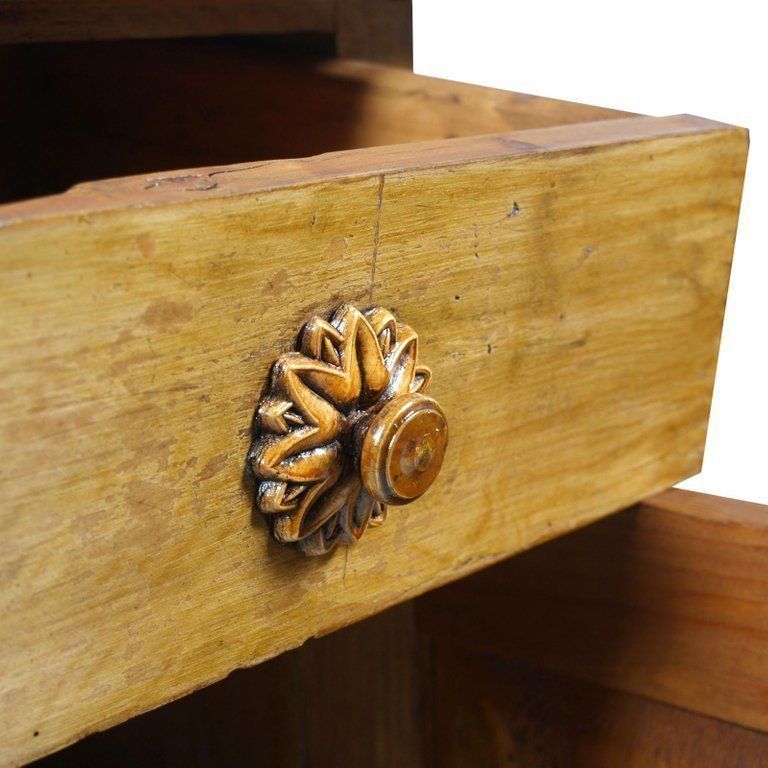 Early 20th Century Art Nouveau Country Nightstand Cabinet Restored Wax Polished photo for sale