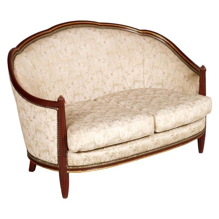 Loveseat Sofa Art Nouveau Belle époque Lacquered And Gilded Carved Mahogany photo furniture