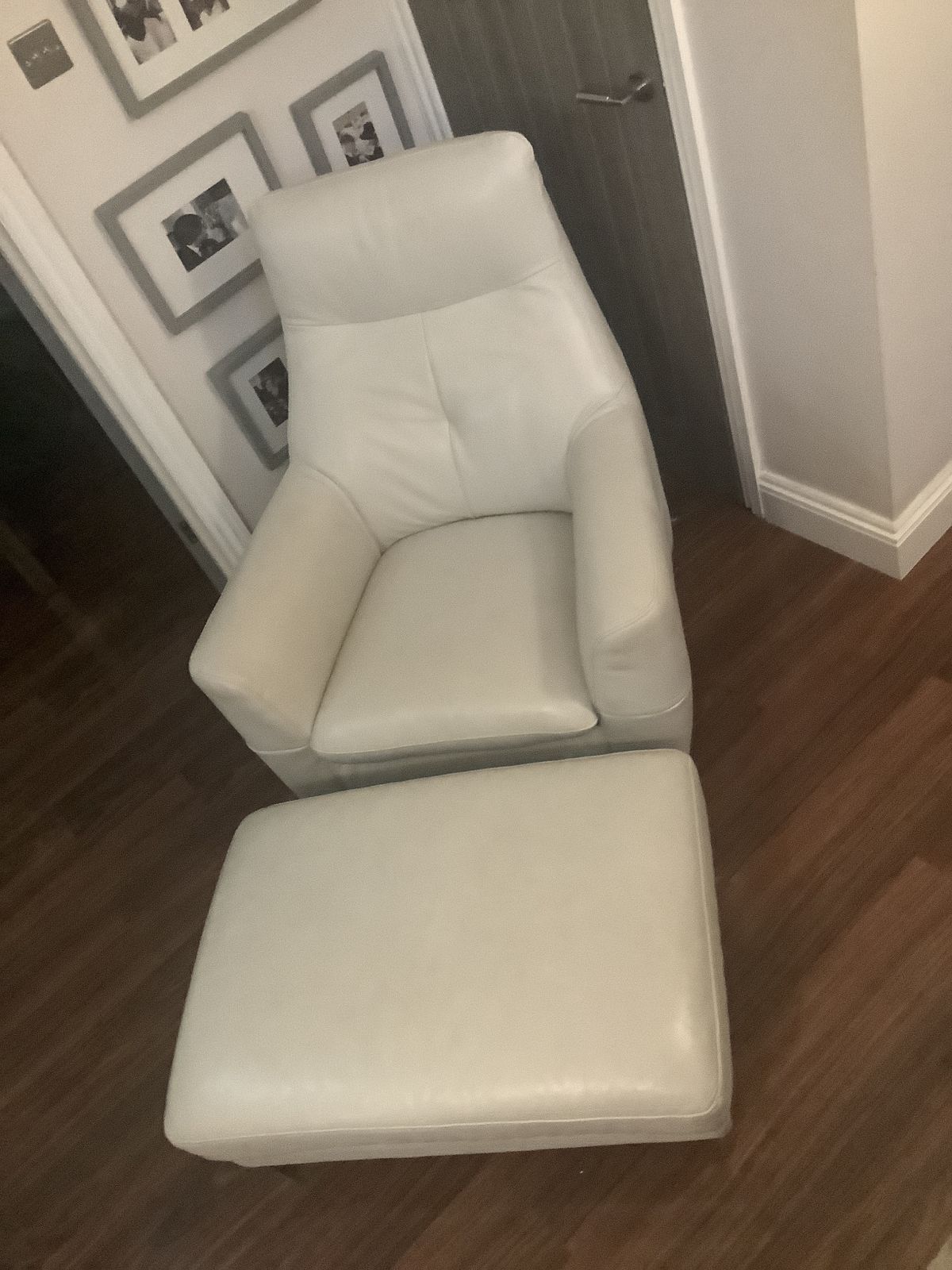 Leather Swivel Chair With Footstall photo for sale