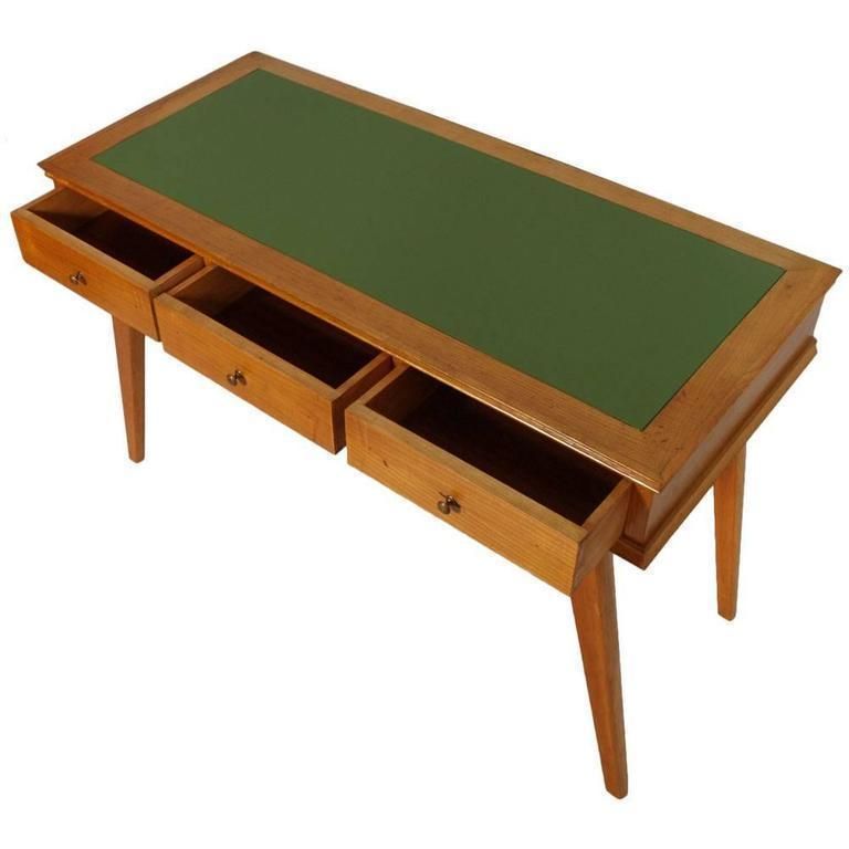 Mid Century Modern Desk With Bookcase Maple Wood Ico Parisi Style Period, 1950s photo for sale