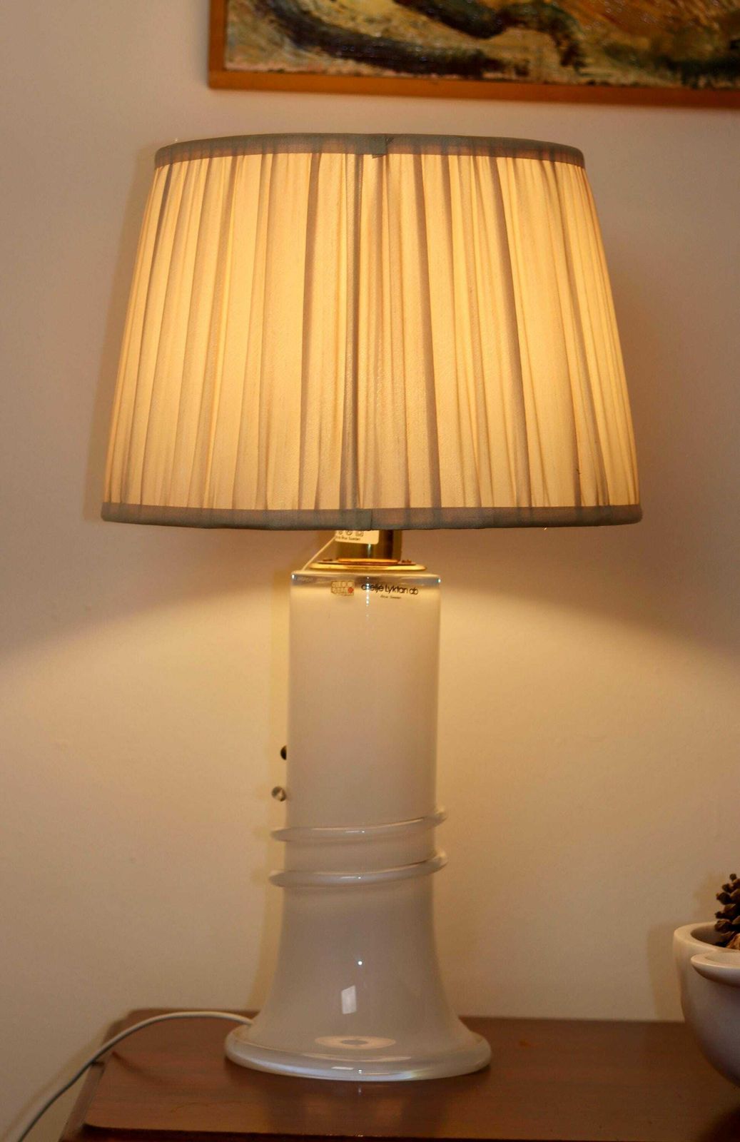 Vintage Glass Table Lamp By Hannelore Dreutler, Studio åhus, Sweden, 1990's photo buy
