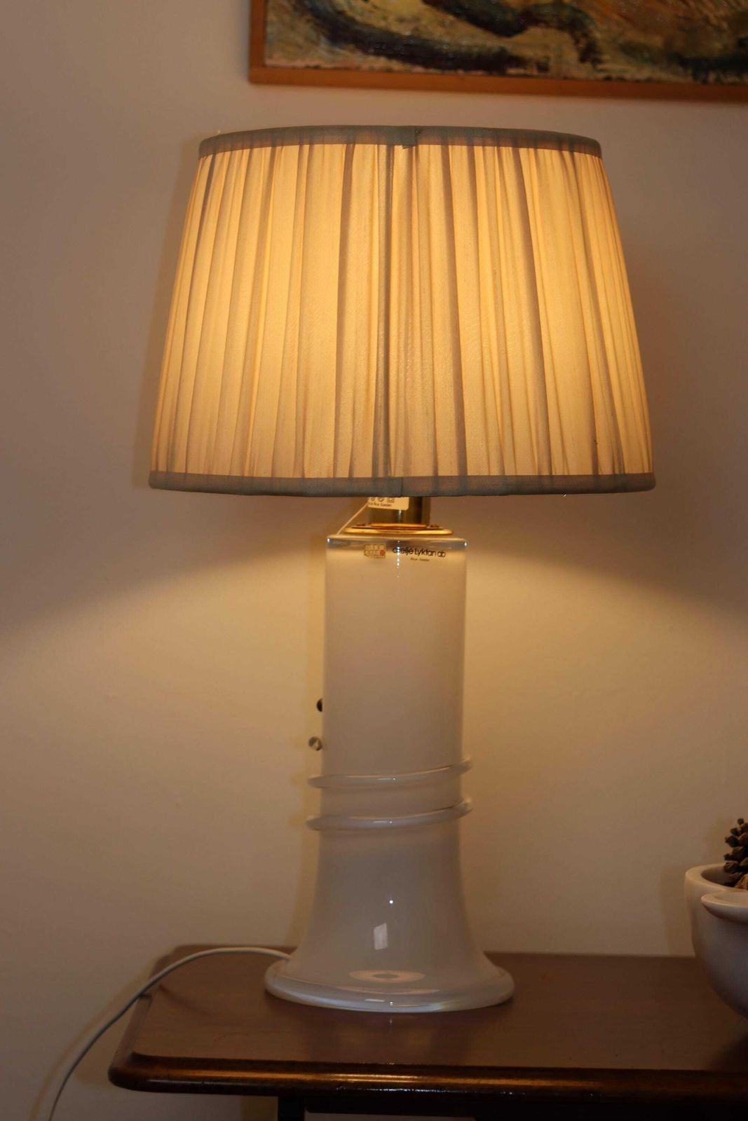 Vintage Glass Table Lamp By Hannelore Dreutler, Studio åhus, Sweden, 1990's photo vintage
