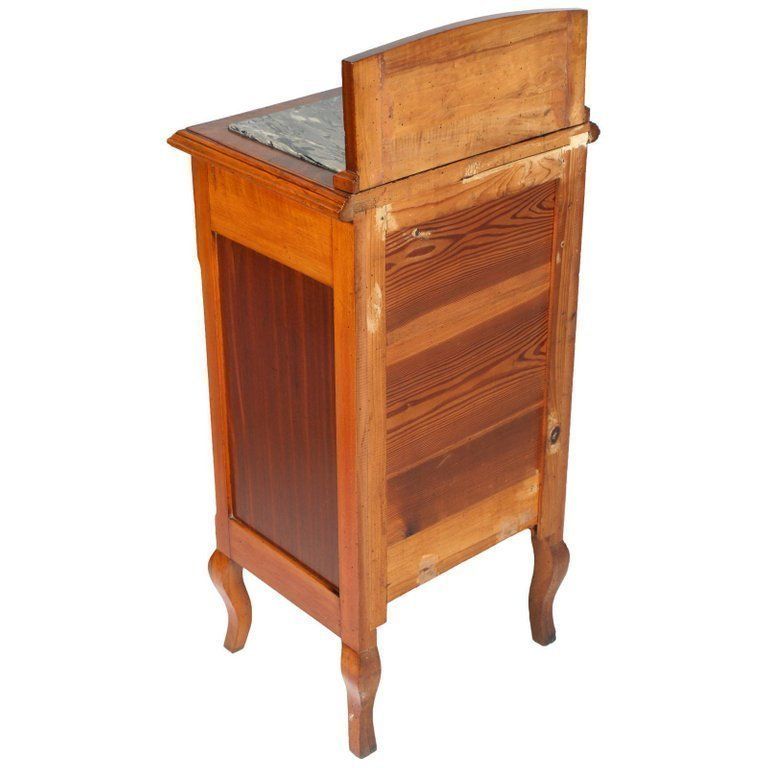 photo furniture Nachtkastjes Begin 20e Eeuw – Walnoot, Mahonie, Inlegwerk, Marmeren Blad