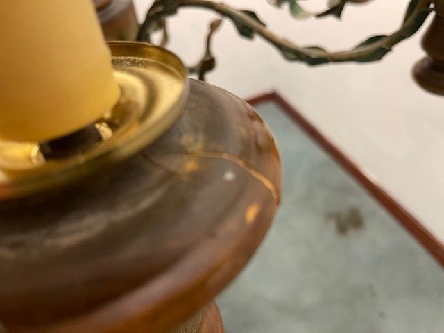 photo vinterior Large Wooden Tole Rustic Chandelier