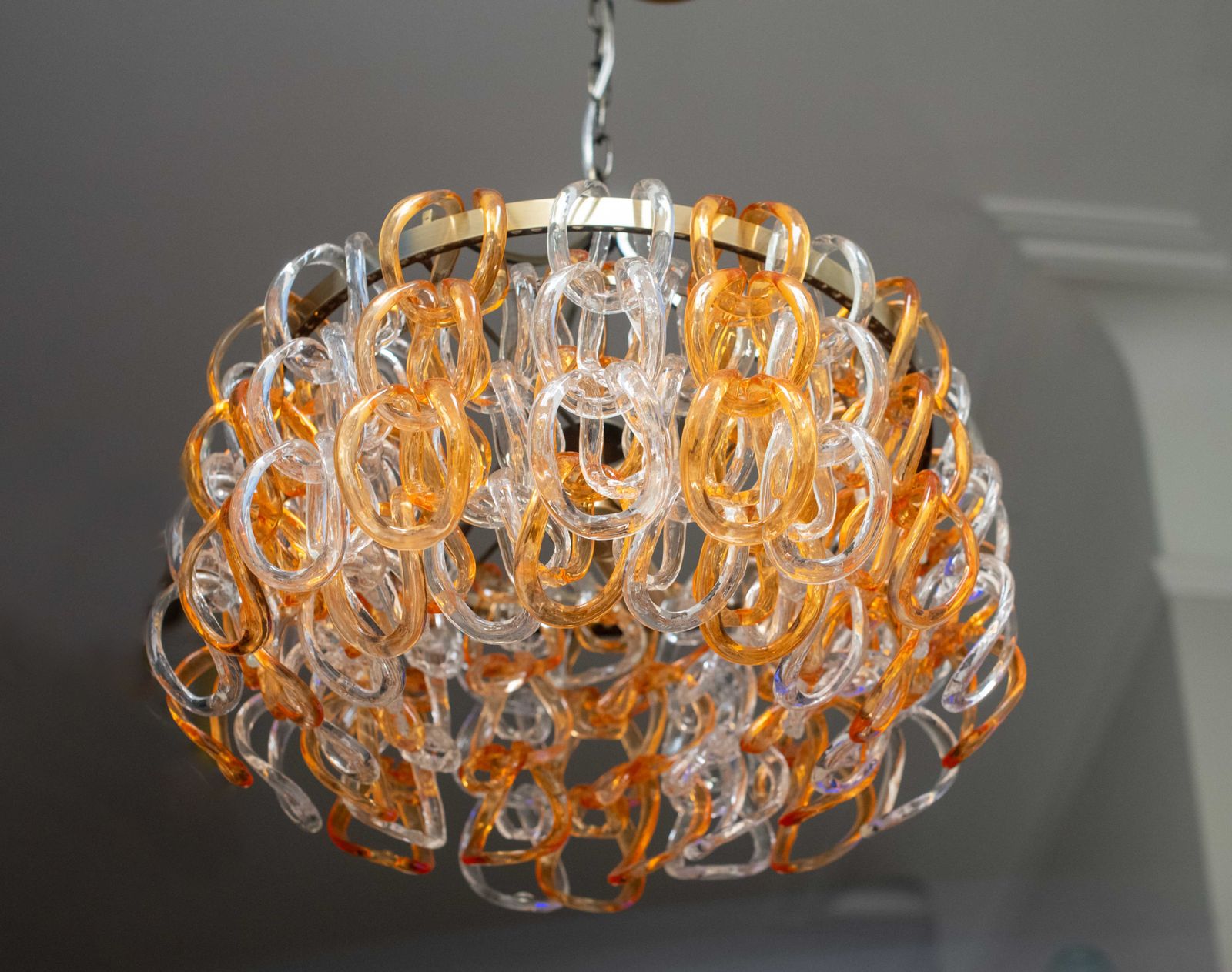 Fabulous Murano Glass Chandelier With Hand Made Glass Pieces. photo vinterior