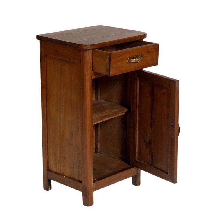 Early 20th Century Tyrol Country Nightstand In Walnut, Restored, Polished To Wax photo furniture