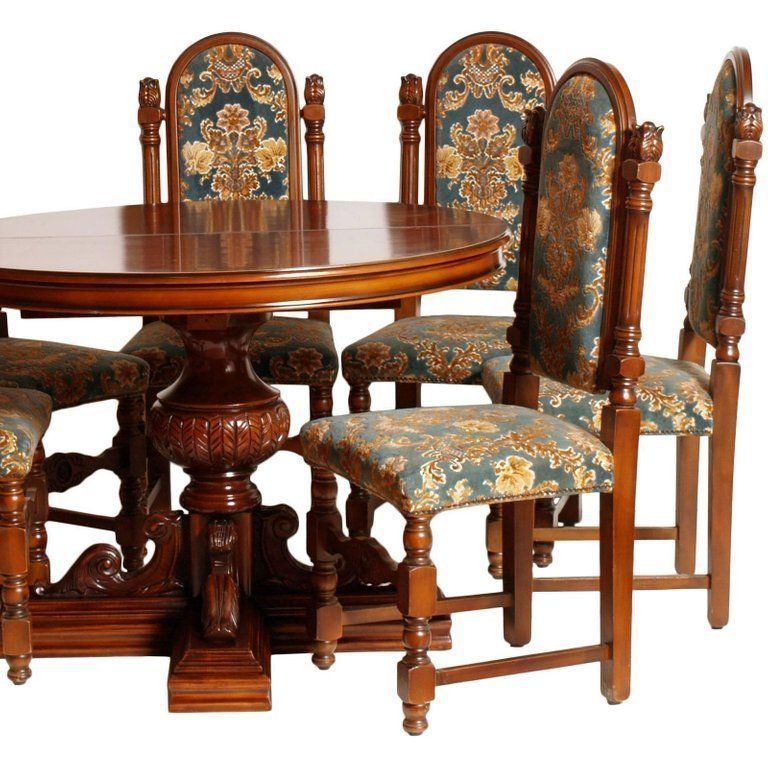 1930s Tuscany Renaissance Dining Room Set, By Michele Bonciani Cascina, Wax Polished photo furniture