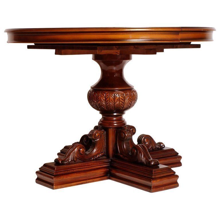 1930s Tuscany Renaissance Dining Room Set, By Michele Bonciani Cascina, Wax Polished photo for sale