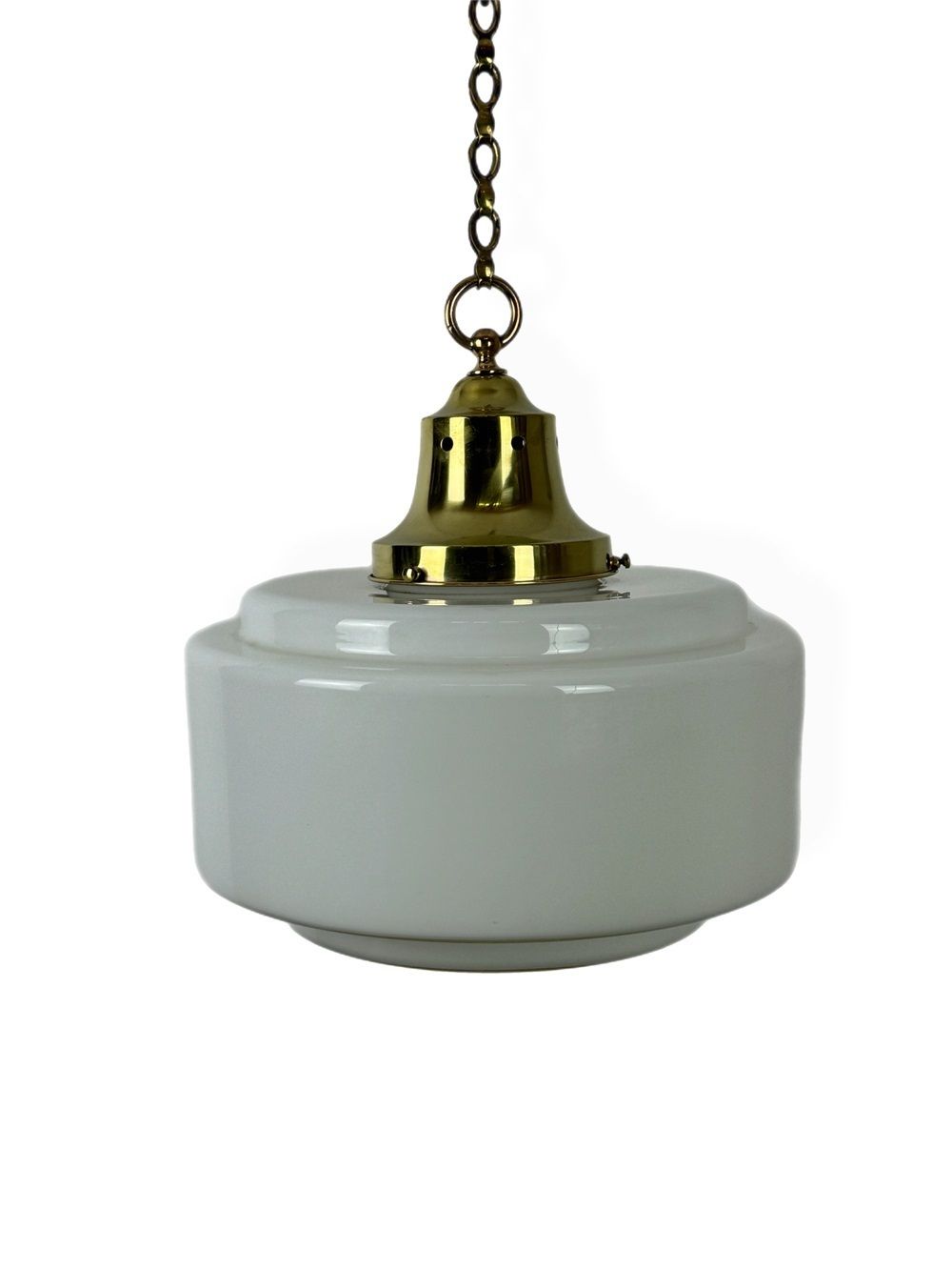 Large Tiered Art Deco Opaline Pendant Light (24067)