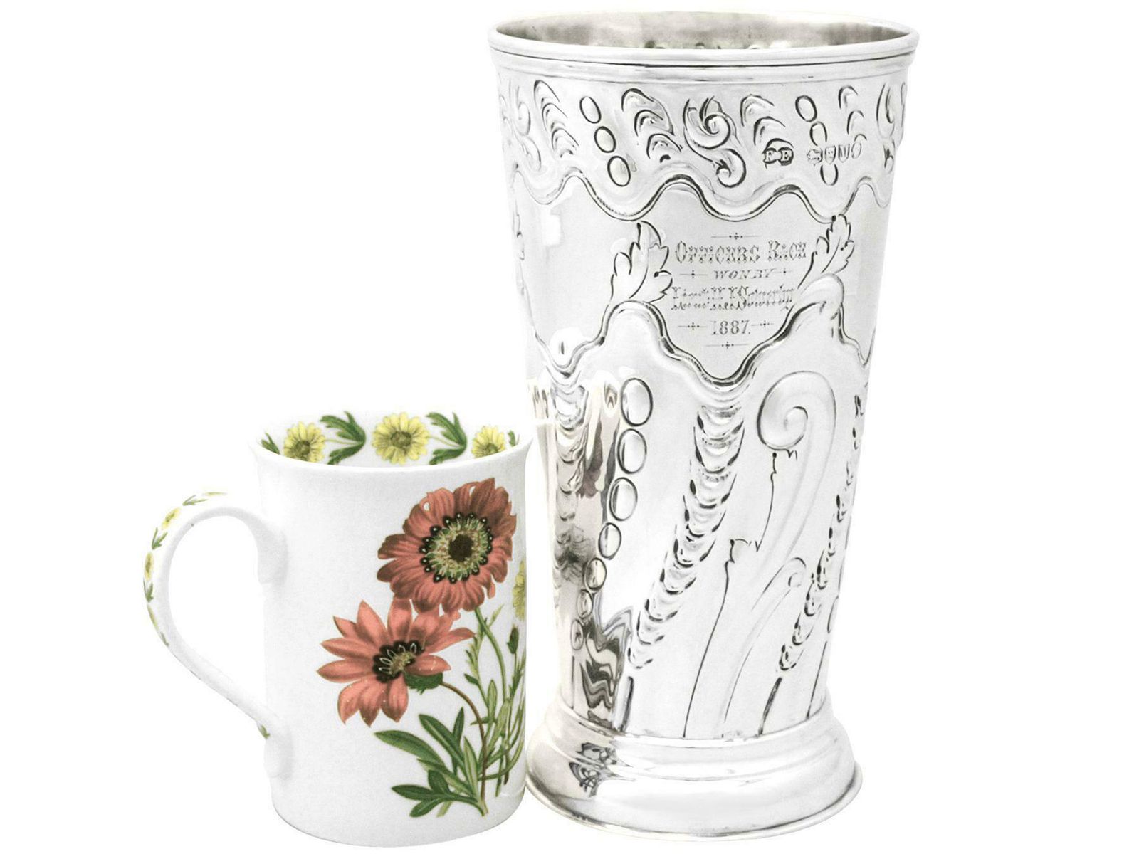 Antique Victorian Sterling Silver Vase By Elkington & Co (1887) photo for sale
