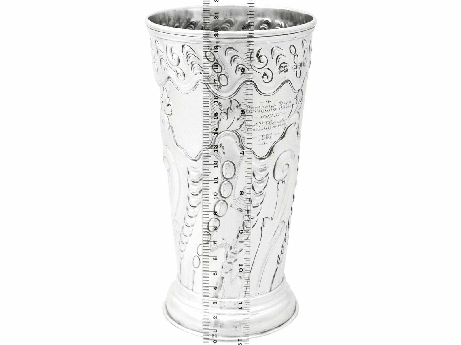 photo furniture Antique Victorian Sterling Silver Vase By Elkington & Co (1887)