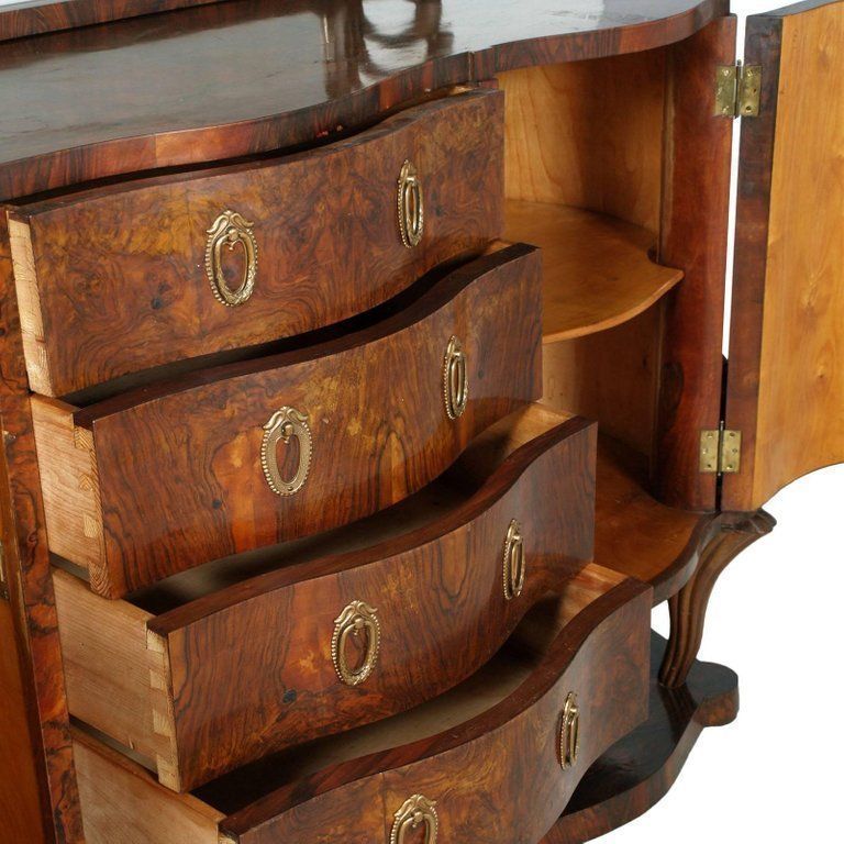 photo furniture 1920s Testolini & Salviati Venice Baroque Art Deco Dining Room Set Burl Walnut