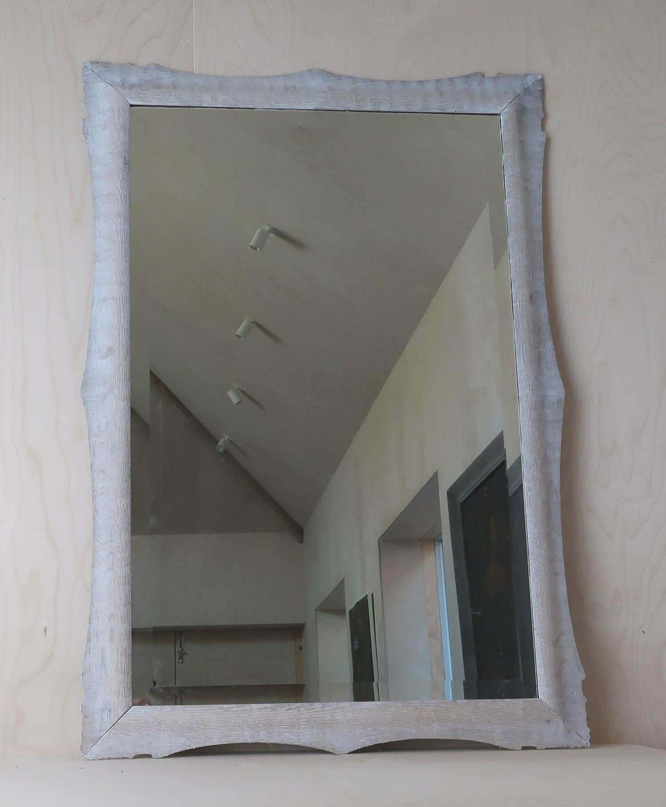 Antique Baroque Style Limed Oak Mirror. English, 19th Century photo Home Decor