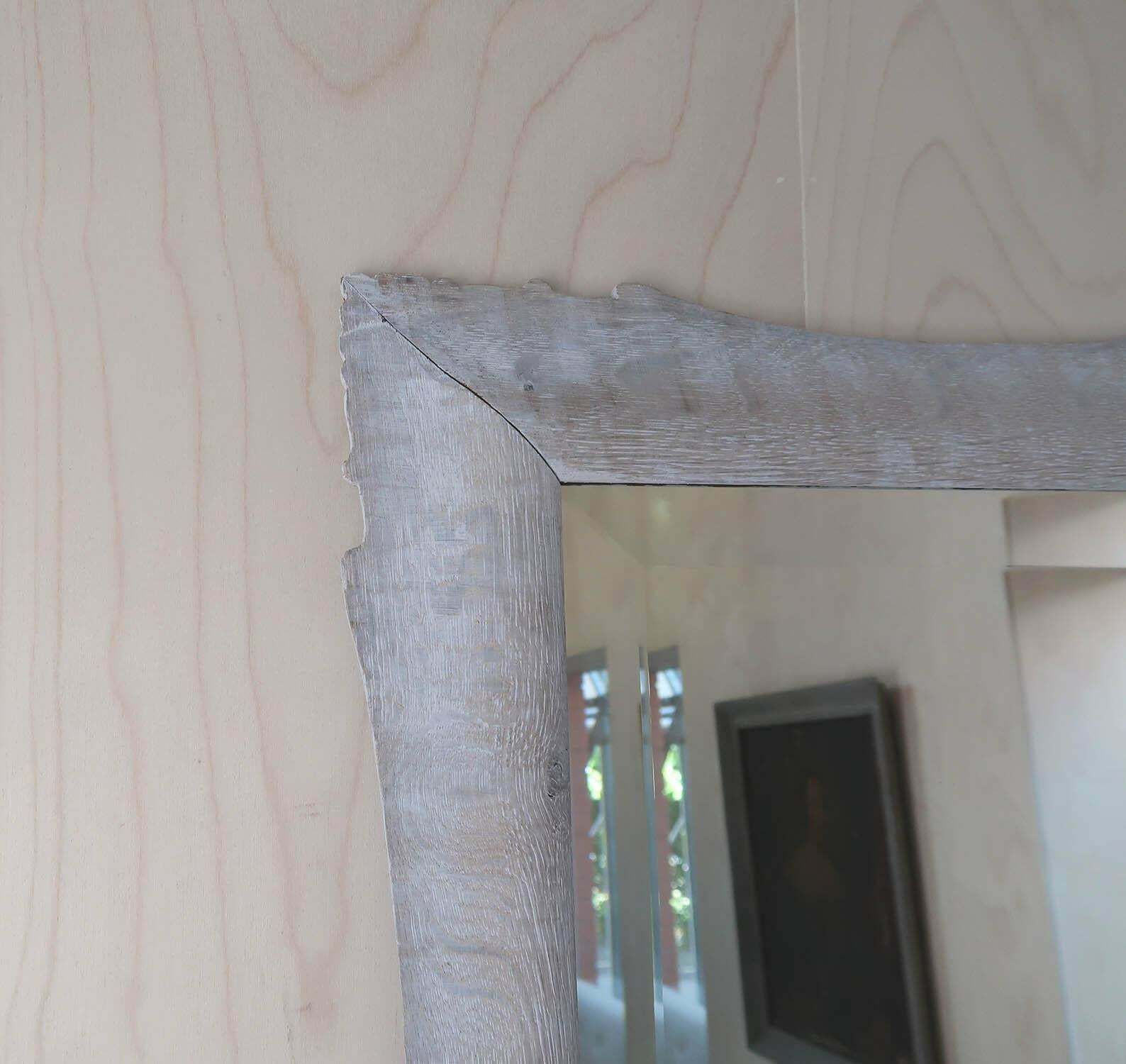Antique Baroque Style Limed Oak Mirror. English, 19th Century photo vinterior