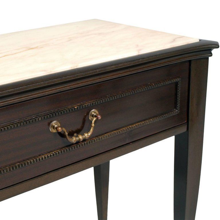 Italian Midcentury Cesare Lacca Attributed Nightstand Top Marble Pink Portugal photo for sale
