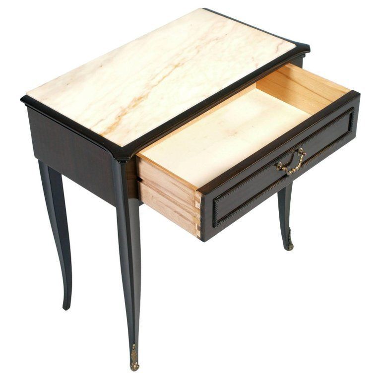 Italian Midcentury Cesare Lacca Attributed Nightstand Top Marble Pink Portugal photo vinterior