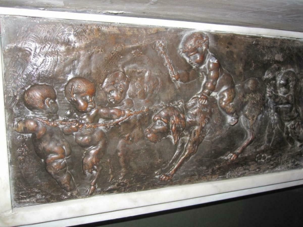 Antique Corbel With Bronze Plaque photo for sale