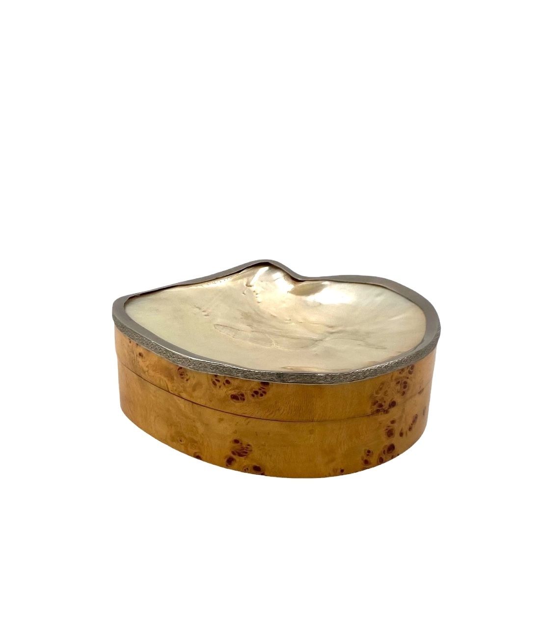 Hollywood Regency Shell And Burl Jewelry Box, Italy 1970s