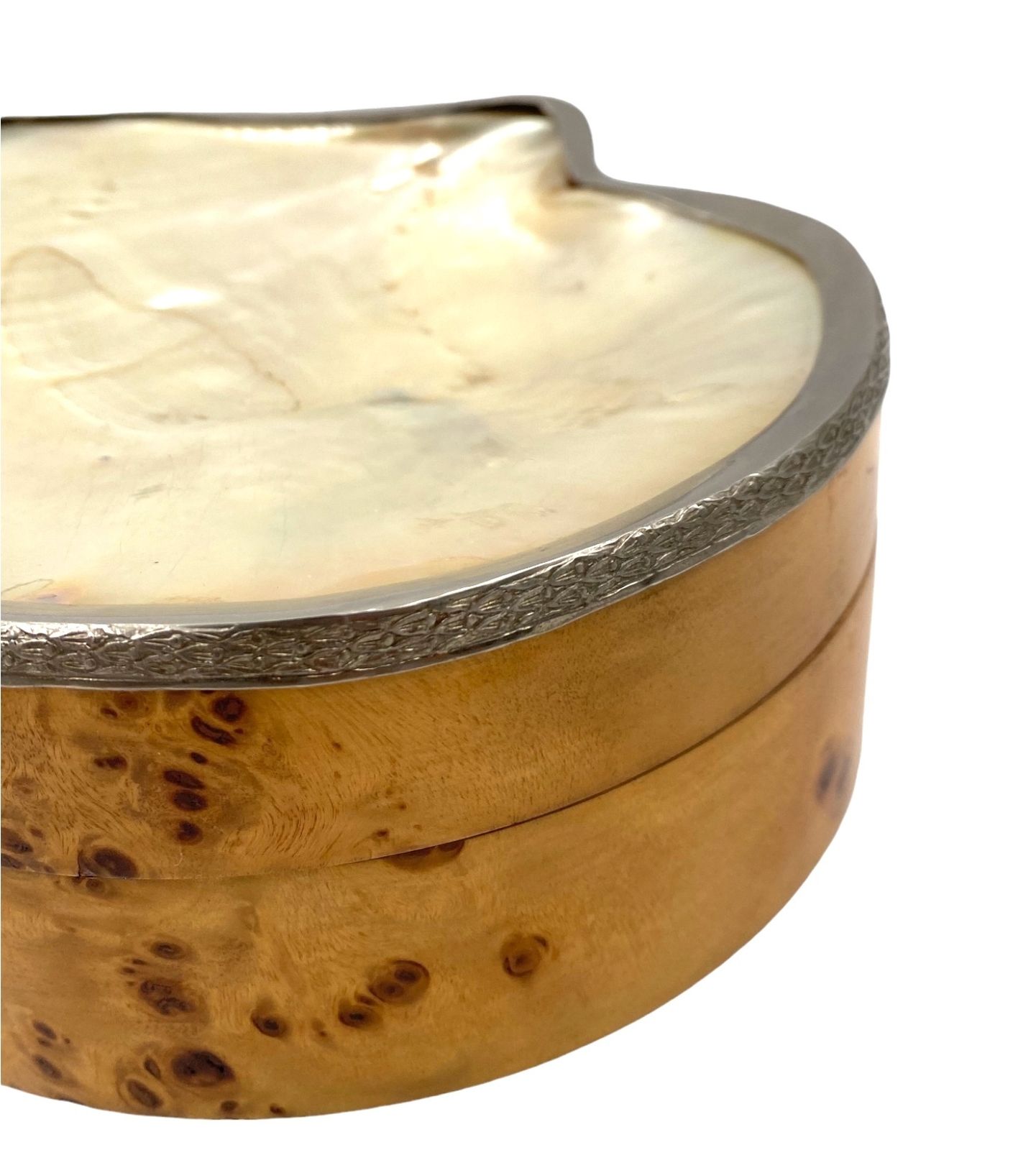 Hollywood Regency Shell And Burl Jewelry Box, Italy 1970s photo buy