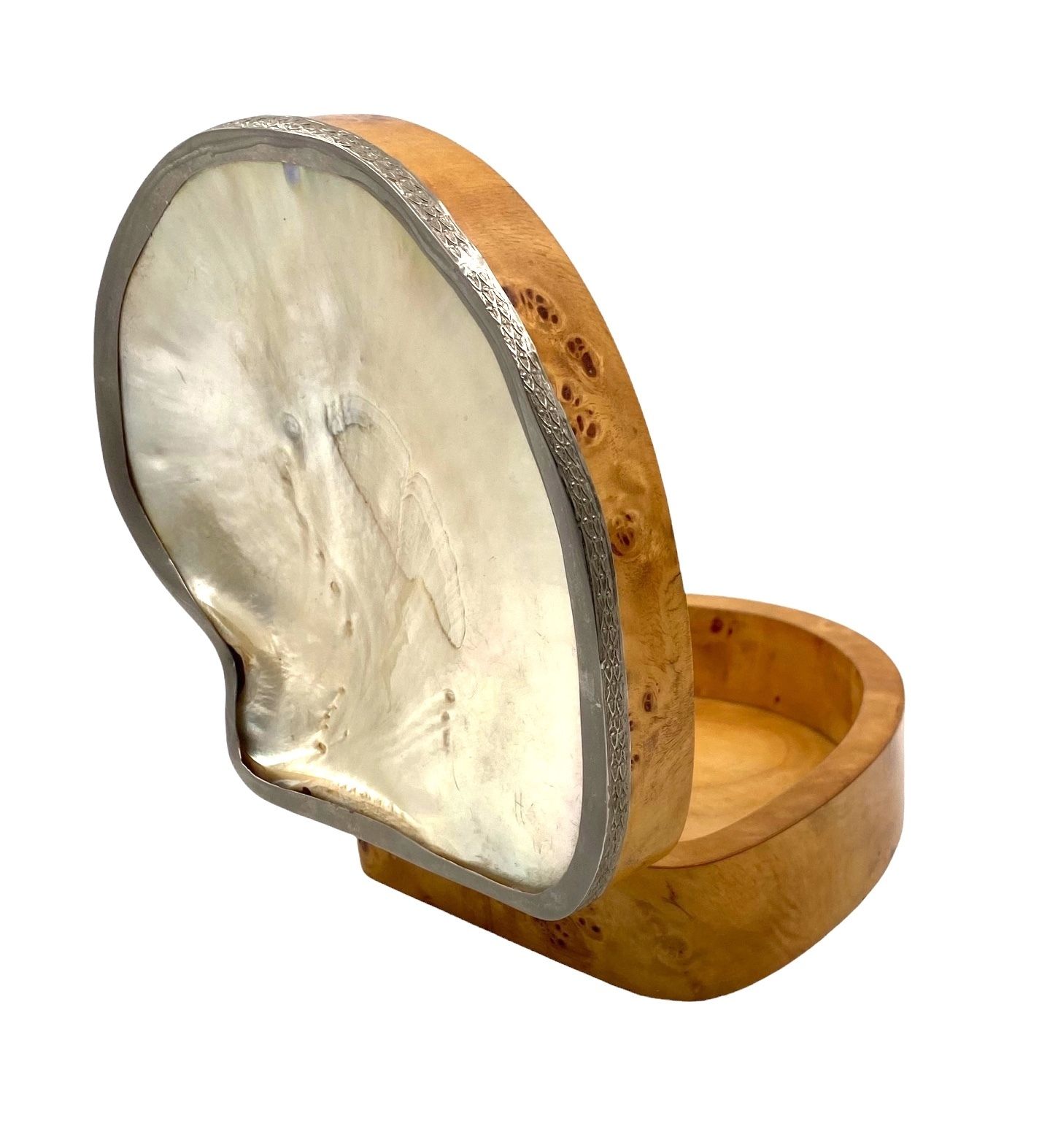 340.0 Hollywood Regency Shell And Burl Jewelry Box, Italy 1970s photo
