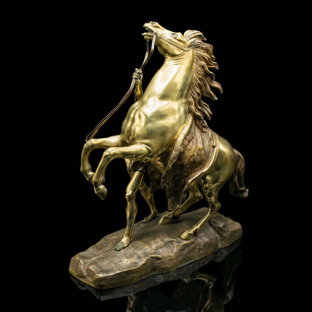 Large Antique Marly Horse Figure, French, Equine Statue, Bronze, Victorian, 1880 photo for sale