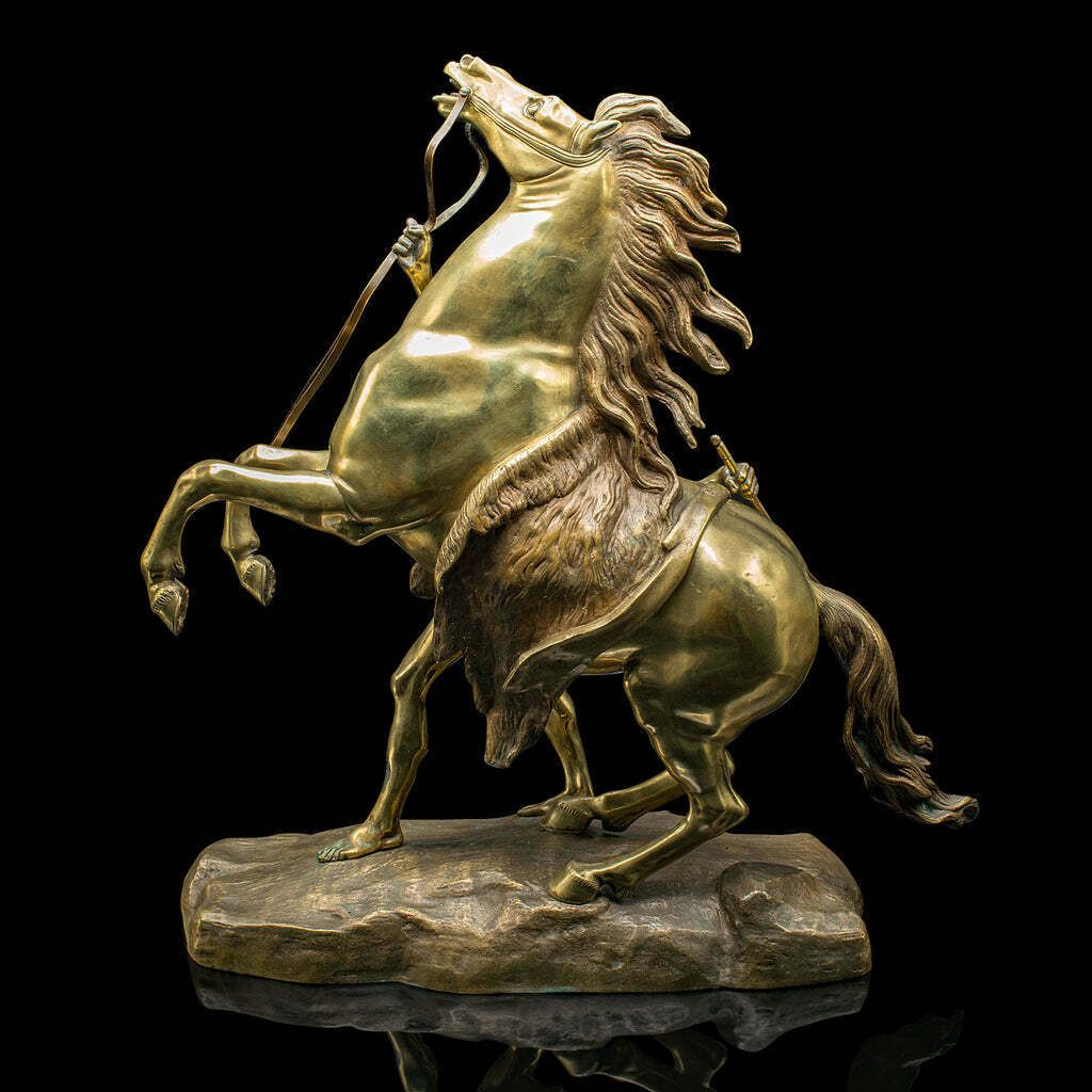 Large Antique Marly Horse Figure, French, Equine Statue, Bronze, Victorian, 1880 photo 2450.0