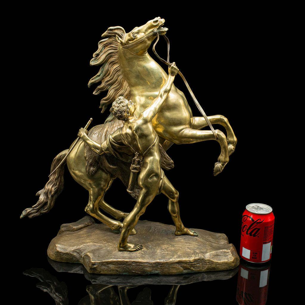 2450.0 Large Antique Marly Horse Figure, French, Equine Statue, Bronze, Victorian, 1880 photo