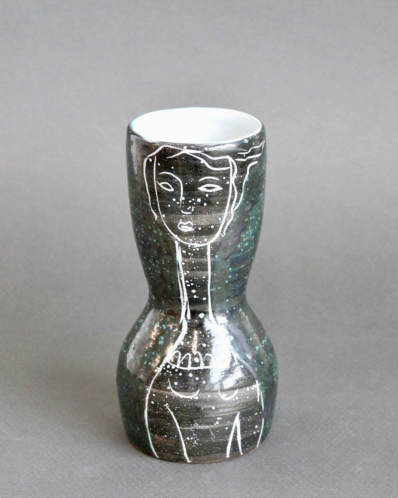 French Mid Century Ceramic Vase By Atelier Du Grand Chêne (Circa 1950s)   Small photo 350.0