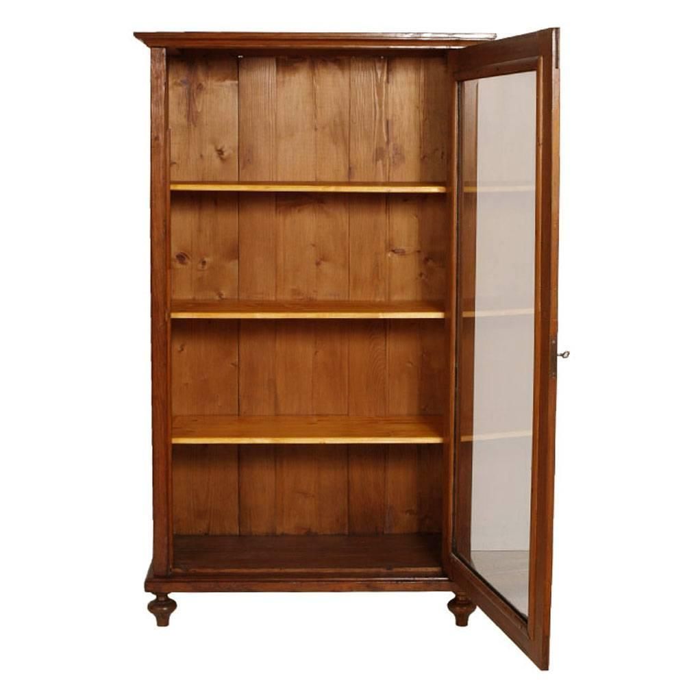 19th Century Bookcase Display Cabinet In Solid Larch Restored And Wax Polished photo furniture