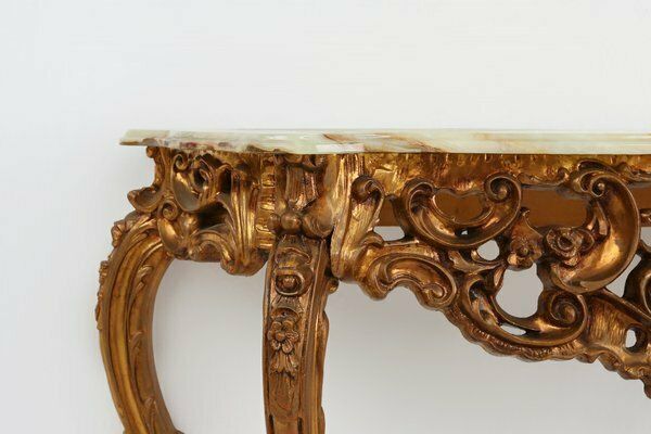 20th Century Louis XV Style Console With Marble Top, France, 1970s photo vinterior