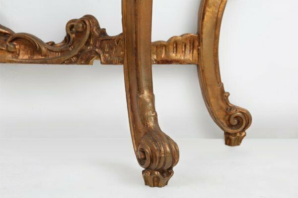 photo vintage 20th Century Louis XV Style Console With Marble Top, France, 1970s